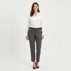 Banana Republic The Martin Fit wool blend grey pin striped trouser pants size 8P